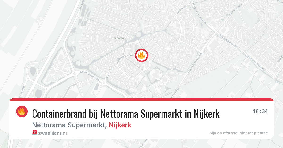 Containerbrand bij Nettorama Supermarkt in Nijkerk — 8 jul 2026