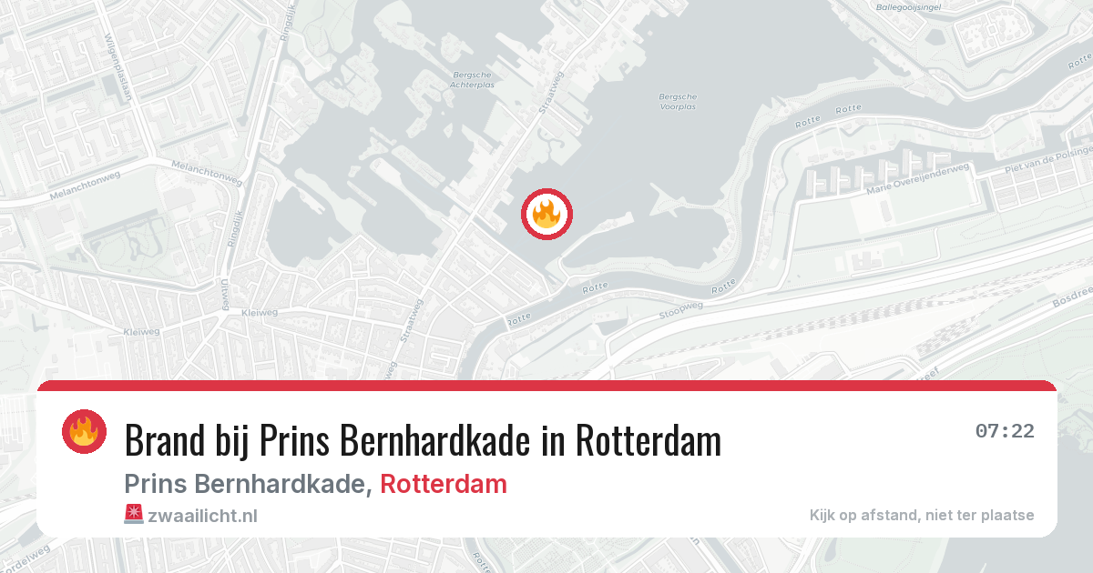 Brand bij Prins Bernhardkade in Rotterdam — 29 jul 2026