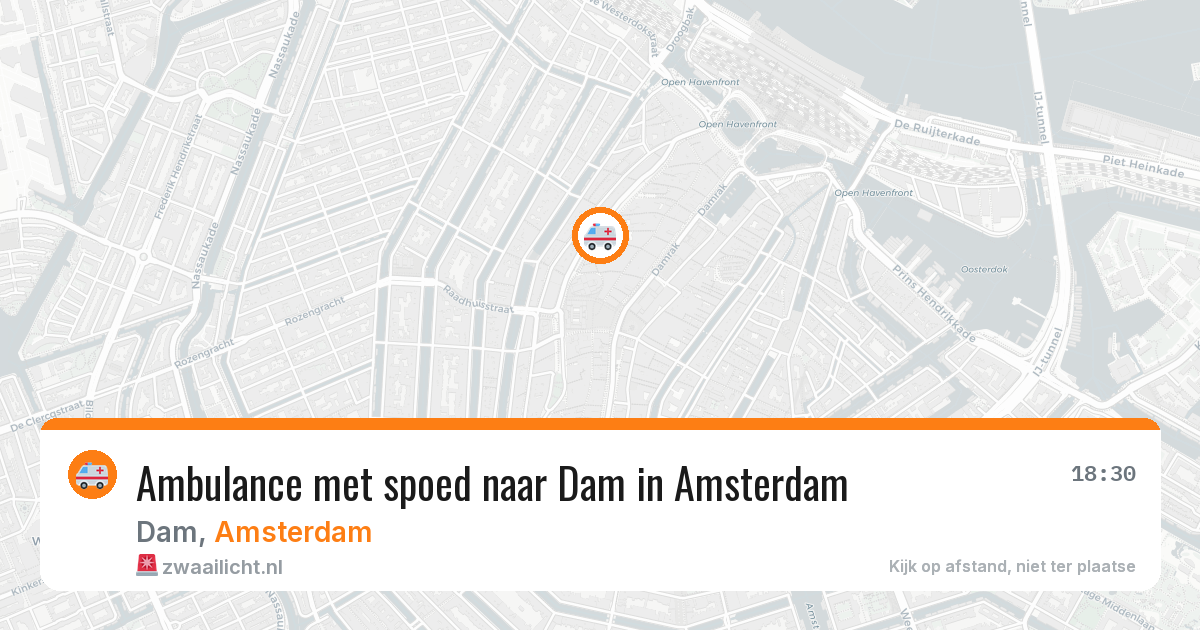 Ambulance met spoed naar Dam in Amsterdam — 12 jun 2026