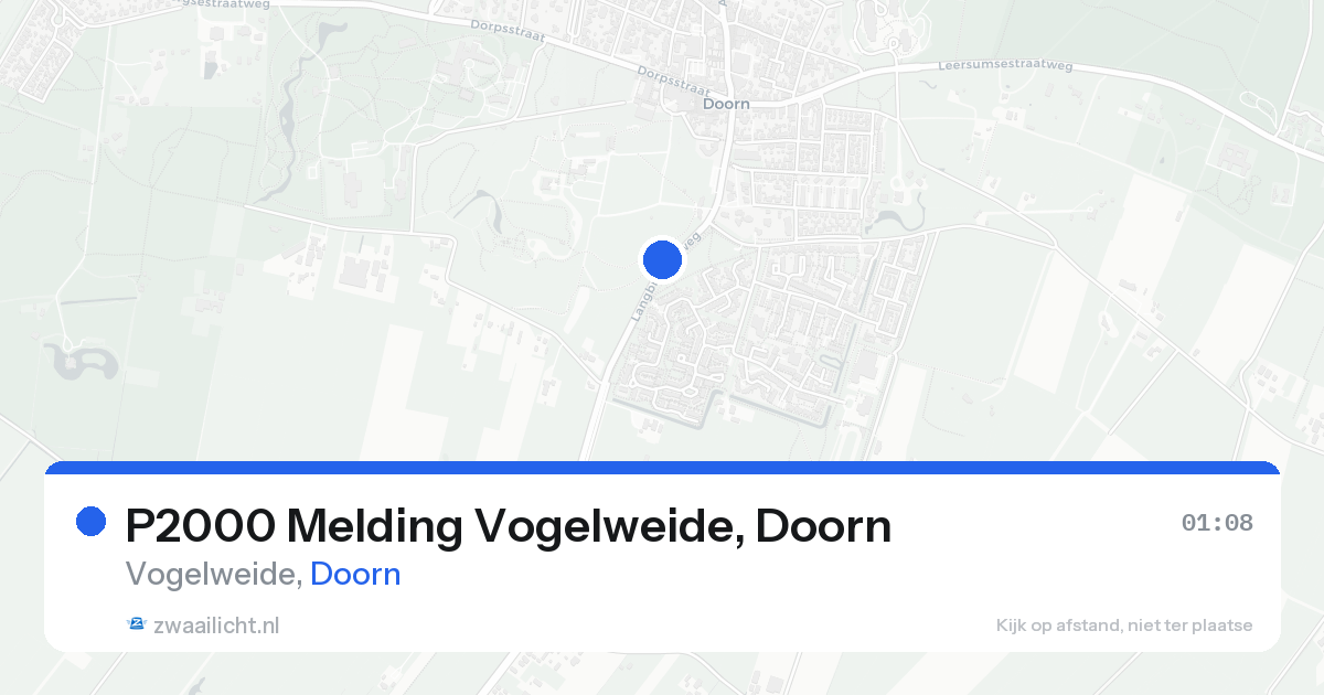 P2000 Melding Vogelweide, Doorn — 23 aug 2026