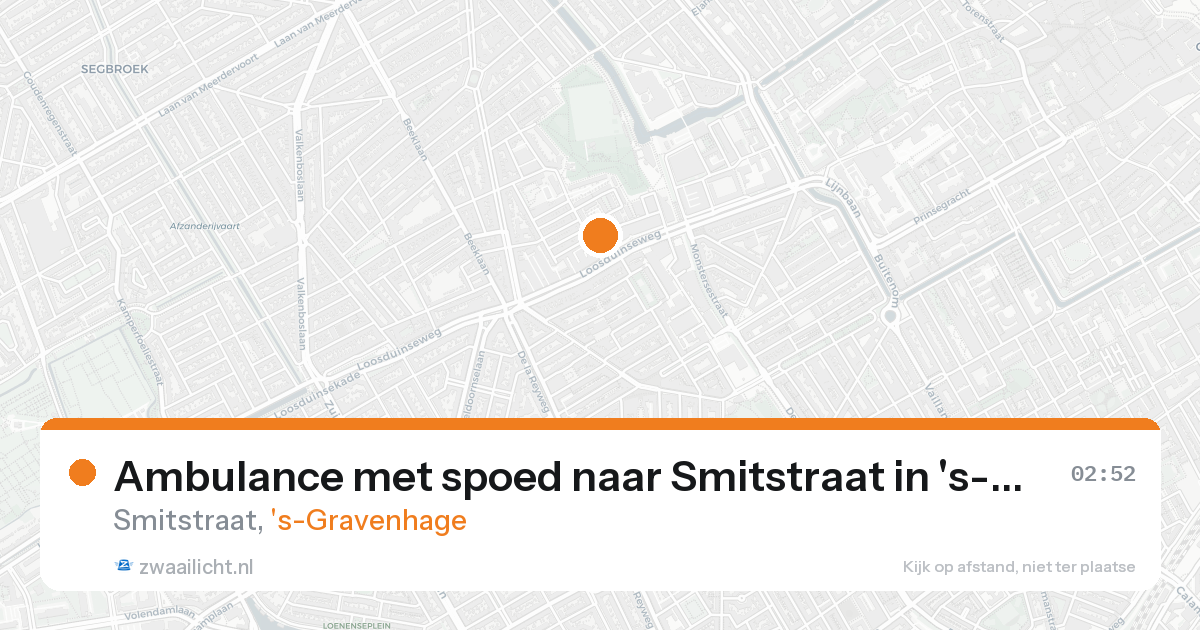 Ambulance met spoed naar Smitstraat in 's-Gravenhage — 20 aug 2026