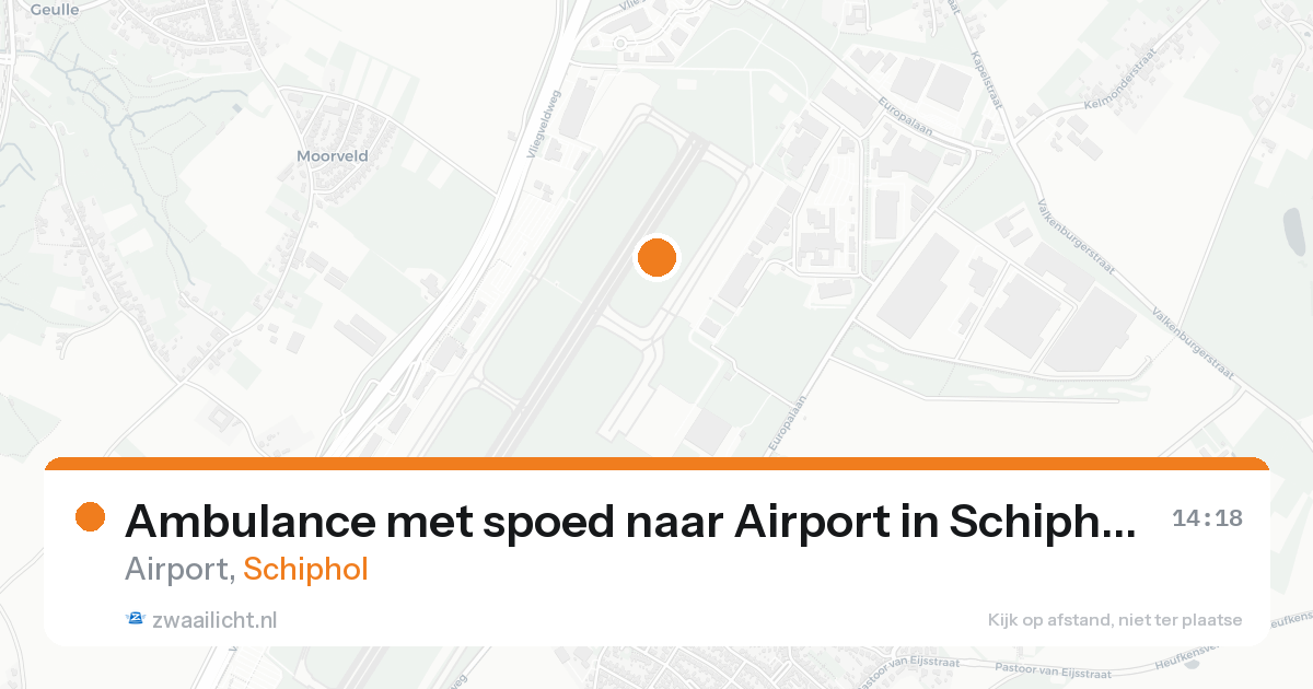 Ambulance met spoed naar Airport in Schiphol — 25 aug 2026
