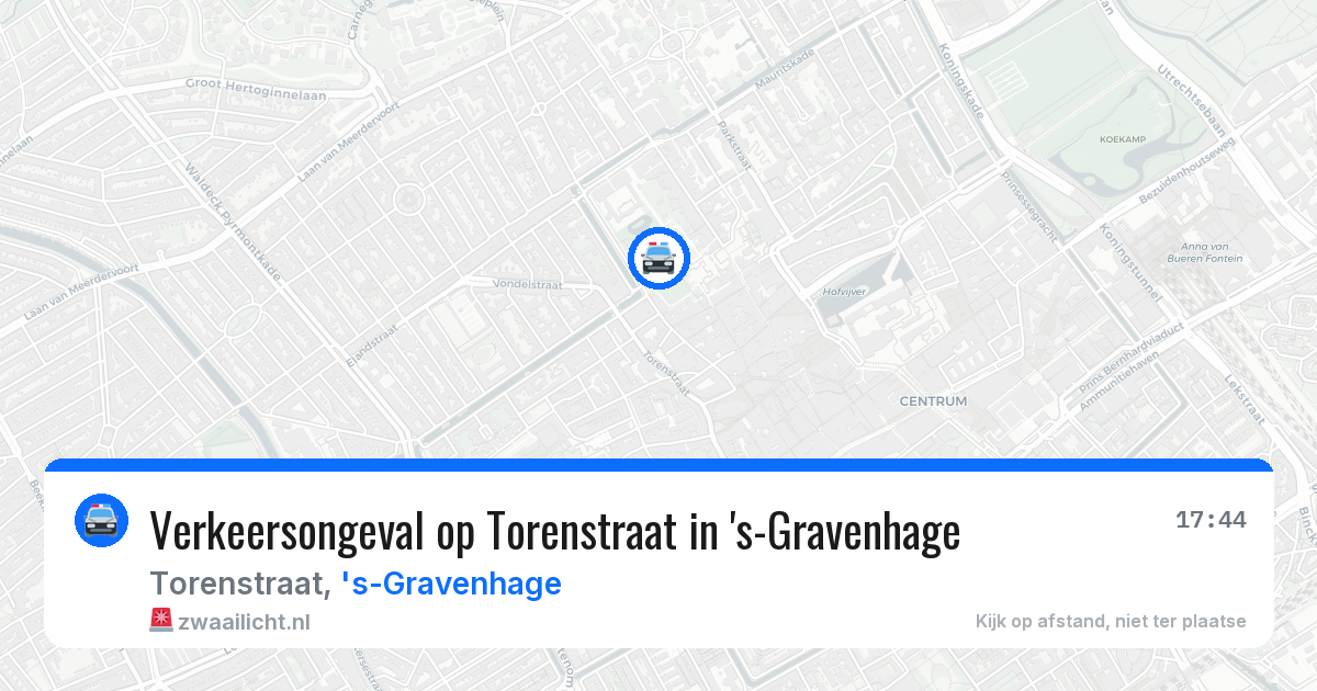 Verkeersongeval op Torenstraat in 's-Gravenhage — 29 jun 2026