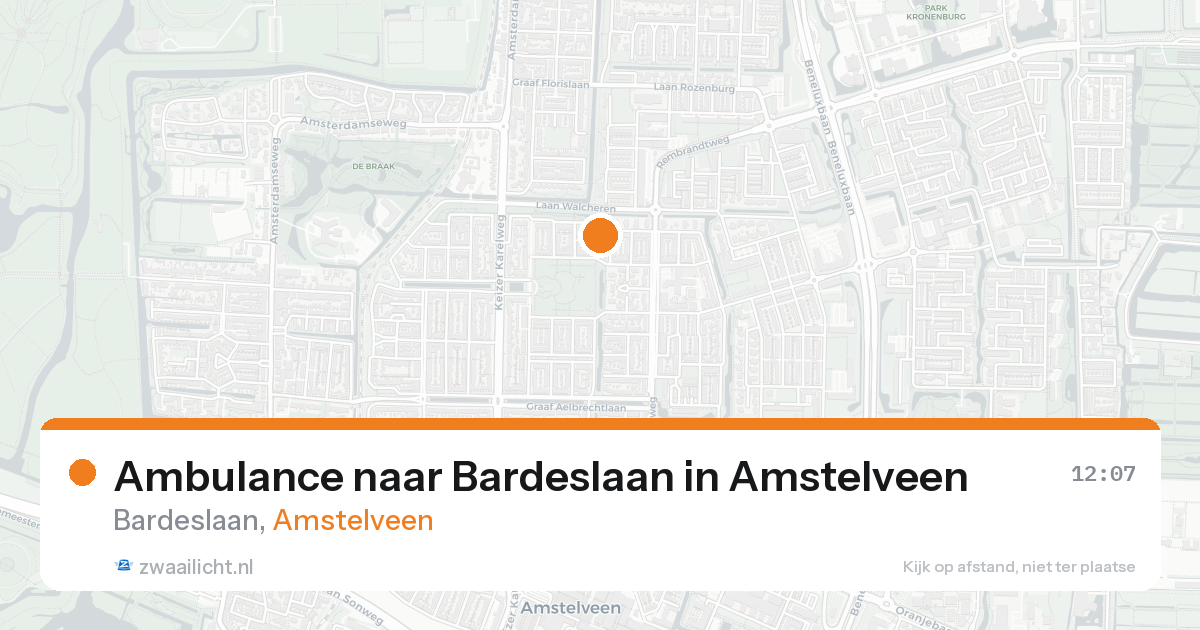 Ambulance naar Bardeslaan in Amstelveen — 31 mei 2026