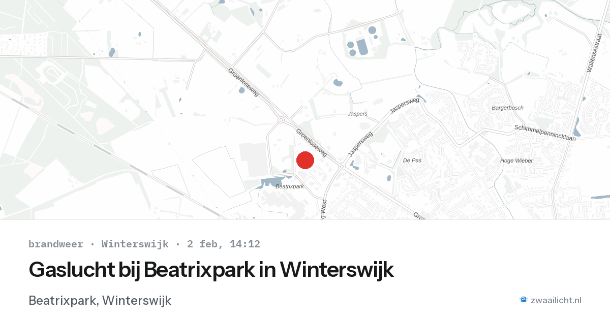 Gaslucht bij Beatrixpark in Winterswijk — 2 feb 2026