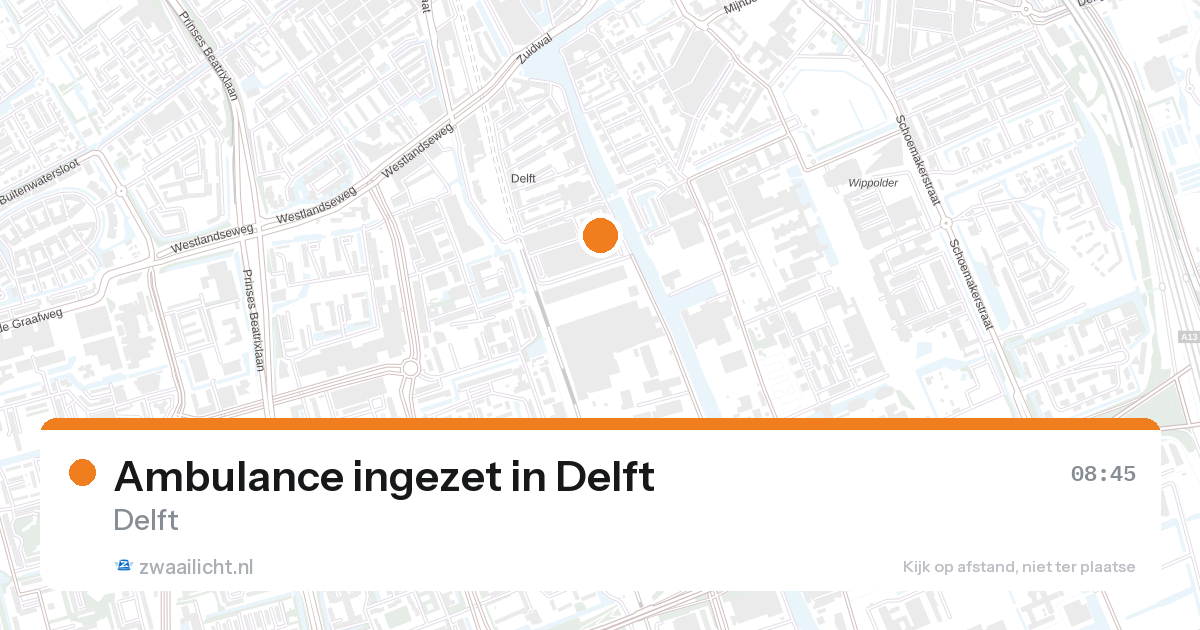 Ambulance ingezet in Delft — 27 aug 2026