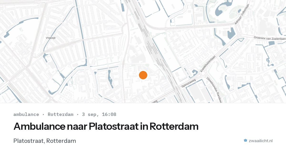 Ambulance naar Platostraat in Rotterdam — 3 sep 2026