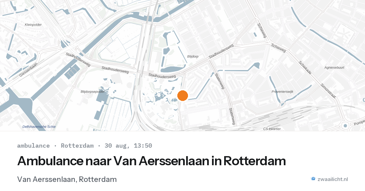 Ambulance naar Van Aerssenlaan in Rotterdam — 30 aug 2026