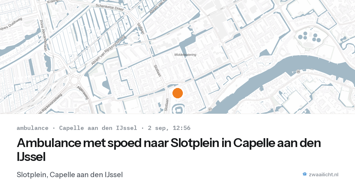 Ambulance met spoed naar Slotplein in Capelle aan den IJssel — 2 sep 2026