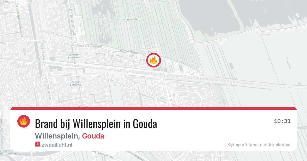 Brand bij Willensplein in Gouda — 11 aug 2026