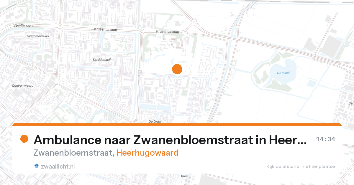 Ambulance naar Zwanenbloemstraat in Heerhugowaard — 26 aug 2026
