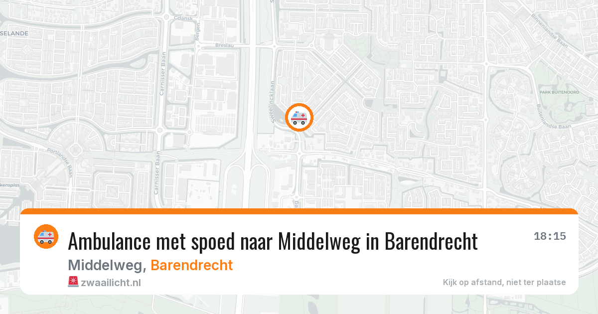 Ambulance met spoed naar Middelweg in Barendrecht — 13 jun 2026
