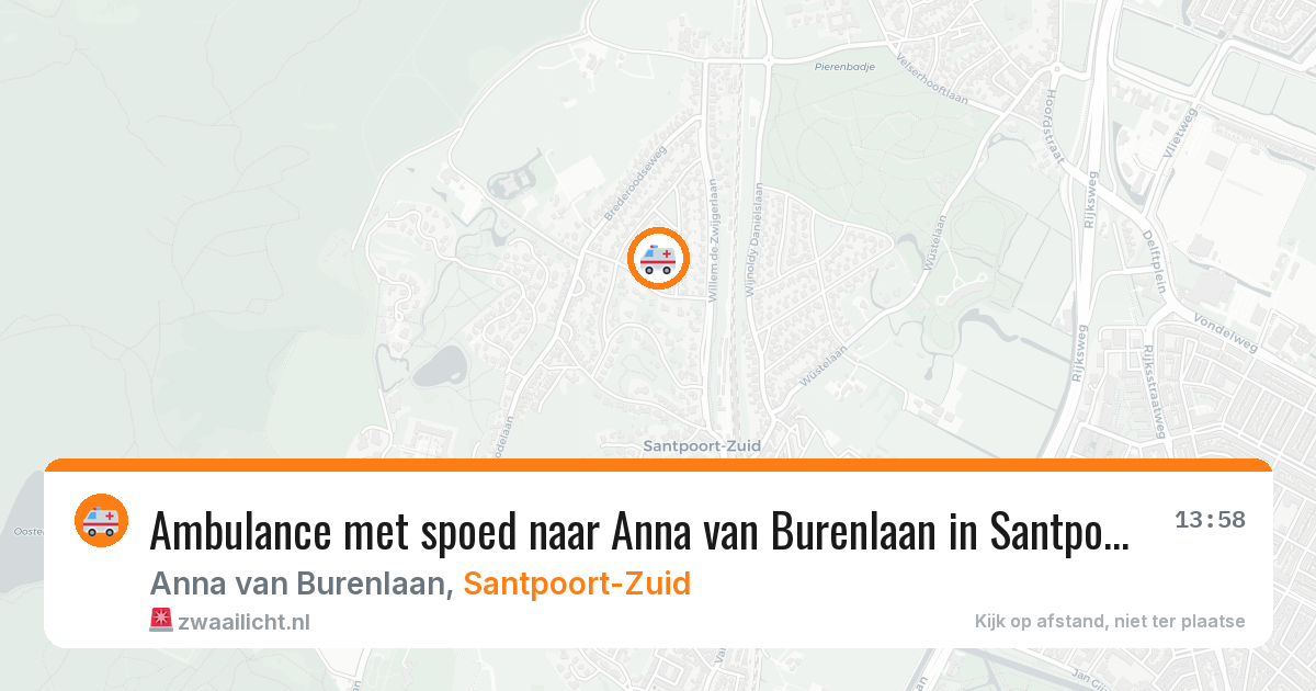 Ambulance met spoed naar Anna van Burenlaan in Santpoort-Zuid — 10 jun 2026