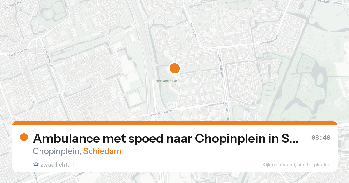 Ambulance met spoed naar Chopinplein in Schiedam — 18 aug 2026