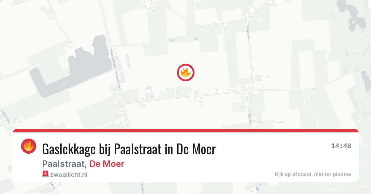 Gaslekkage bij Paalstraat in De Moer — 15 mei 2026