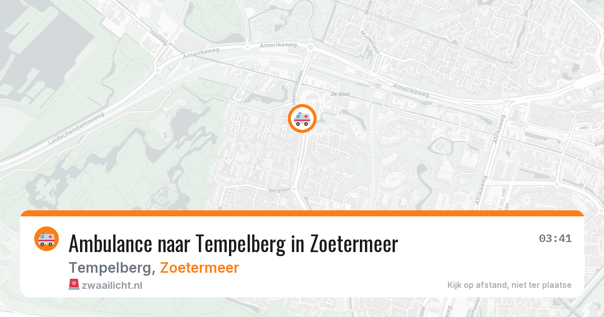 Ambulance naar Tempelberg in Zoetermeer — 4 aug 2026