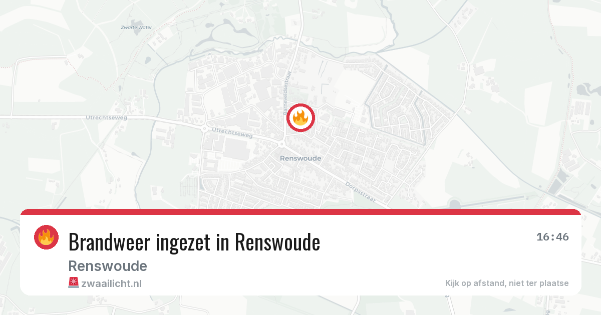 Brandweer ingezet in Renswoude — 4 jun 2026 | 🚨 Zwaailicht.nl