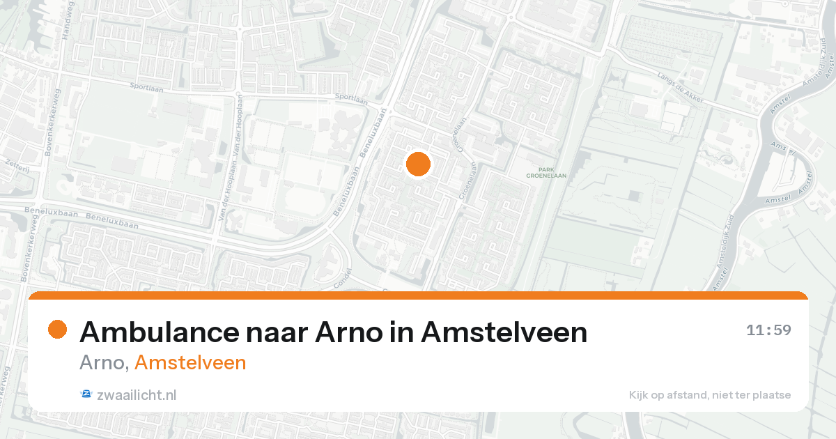Ambulance naar Arno in Amstelveen — 24 aug 2026
