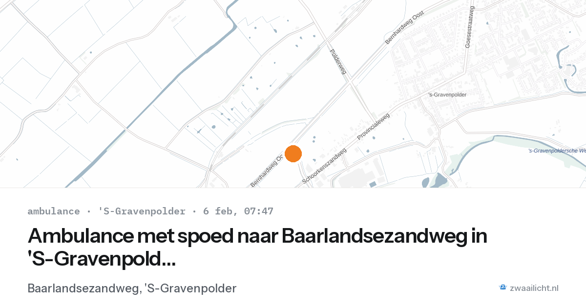 Ambulance met spoed naar Baarlandsezandweg in 'S-Gravenpolder — 6 feb 2026