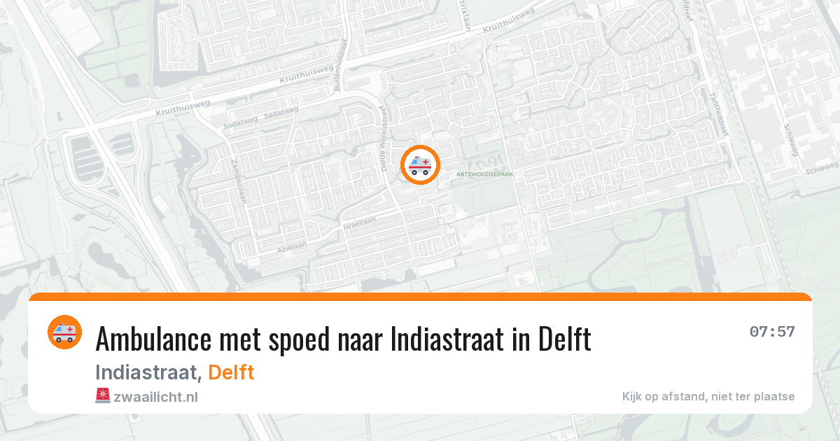 Ambulance met spoed naar Indiastraat in Delft — 28 jul 2026