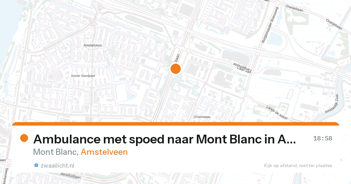Ambulance met spoed naar Mont Blanc in Amstelveen — 24 jun 2026