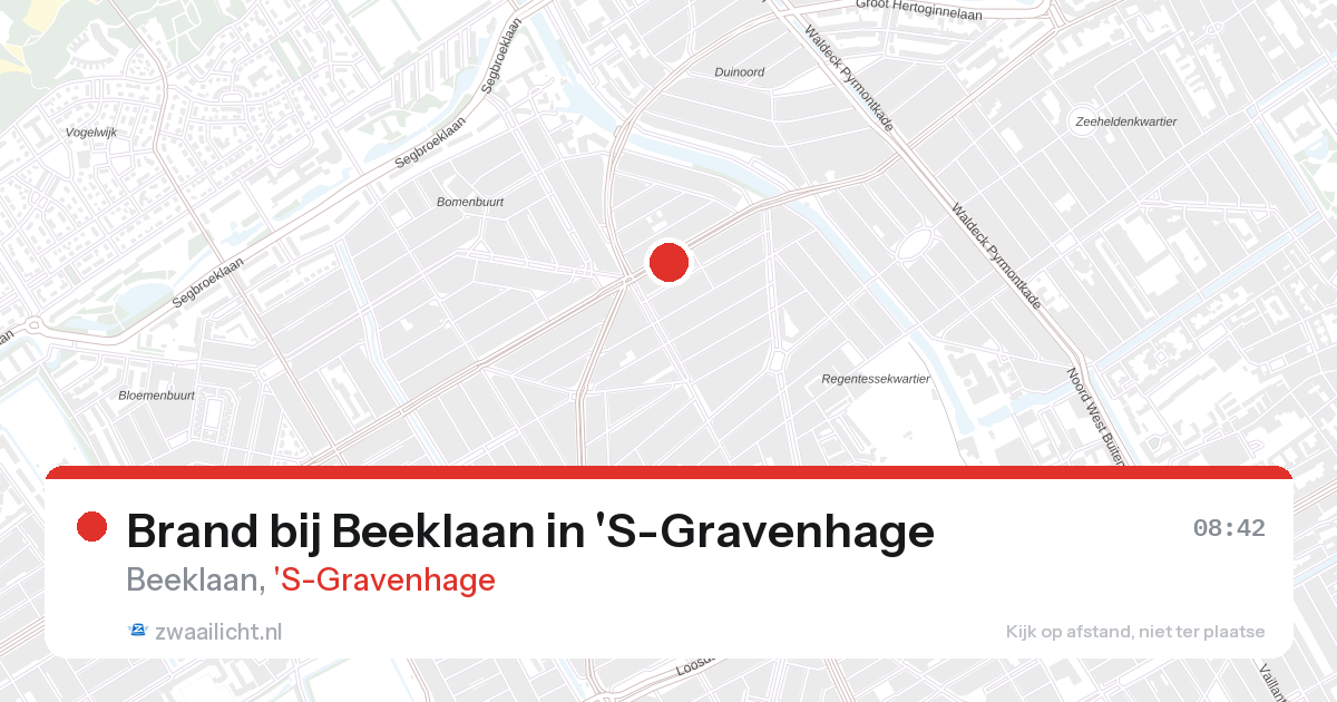 Brand bij Beeklaan in 'S-Gravenhage — 28 aug 2026