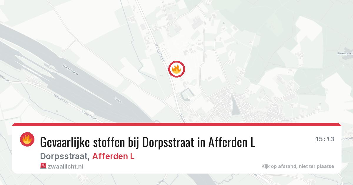 Gevaarlijke stoffen bij Dorpsstraat in Afferden L — 11 mrt 2026