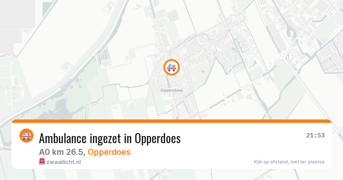 Ambulance ingezet in Opperdoes — 1 aug 2026