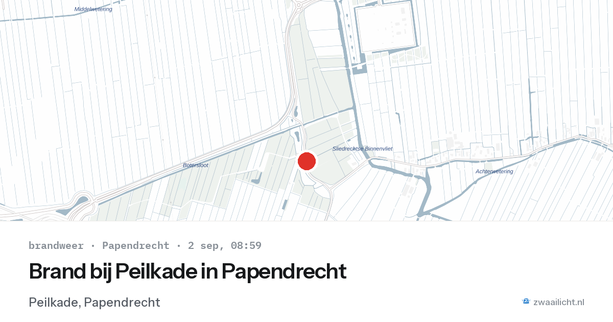 Brand bij Peilkade in Papendrecht — 2 sep 2026