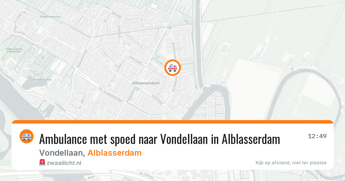 Ambulance met spoed naar Vondellaan in Alblasserdam — 30 jun 2026