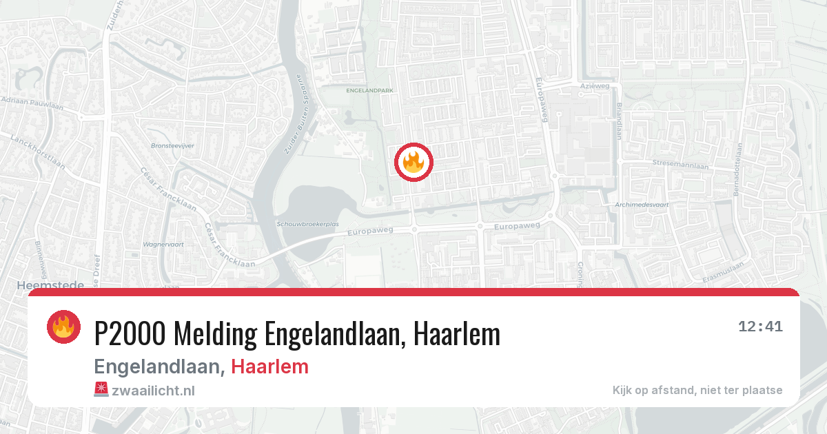 P2000 Melding Engelandlaan, Haarlem — 30 jan 2026