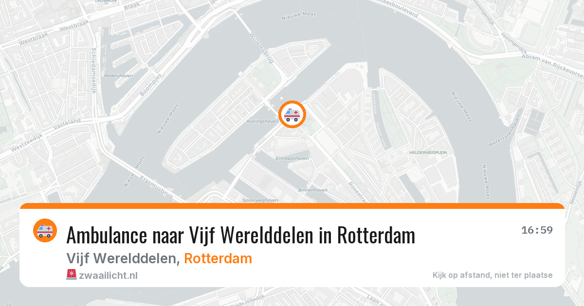 Ambulance naar Vijf Werelddelen in Rotterdam — 25 apr 2026