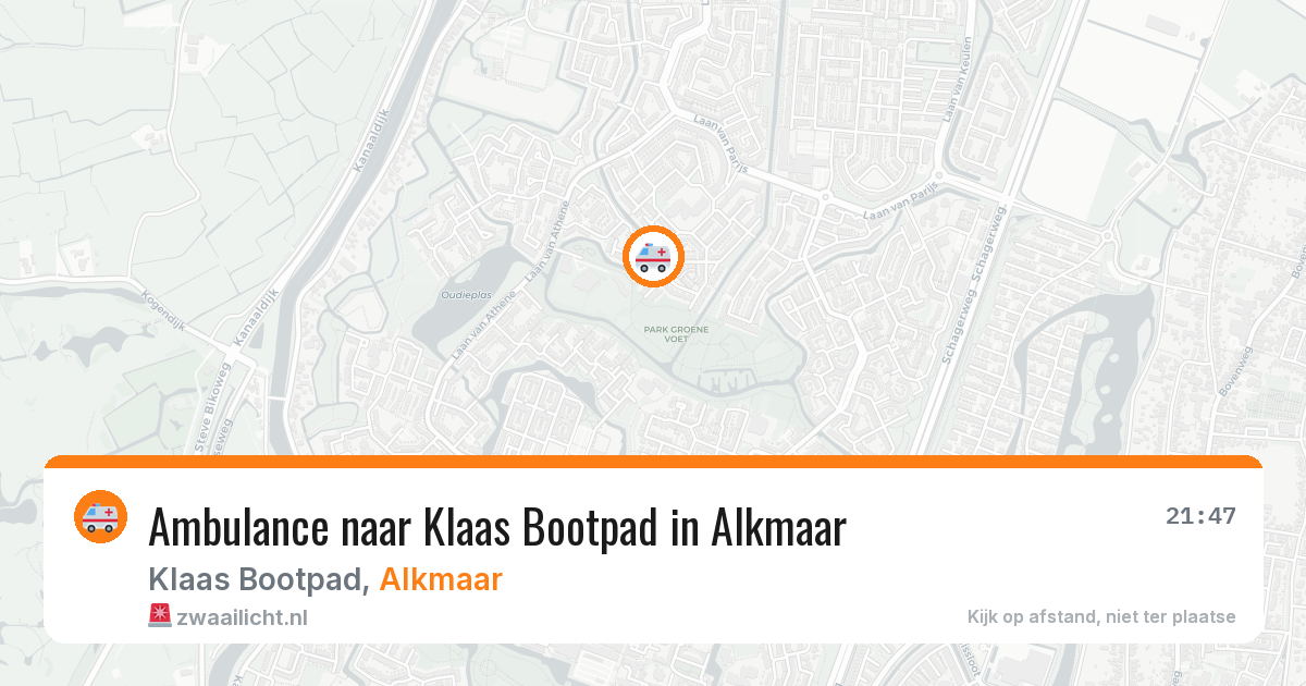 Ambulance naar Klaas Bootpad in Alkmaar — 13 aug 2026