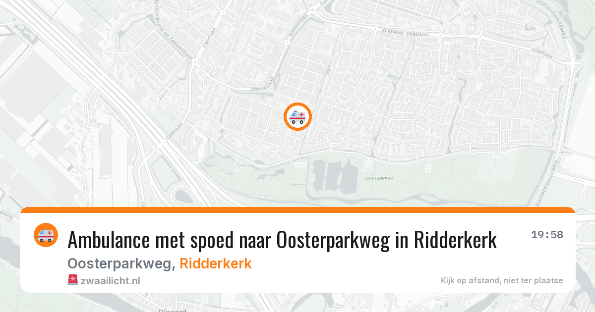 Ambulance met spoed naar Oosterparkweg in Ridderkerk — 30 apr 2026