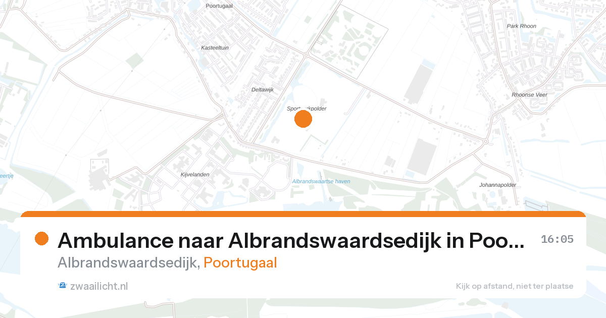Ambulance naar Albrandswaardsedijk in Poortugaal — 28 aug 2026