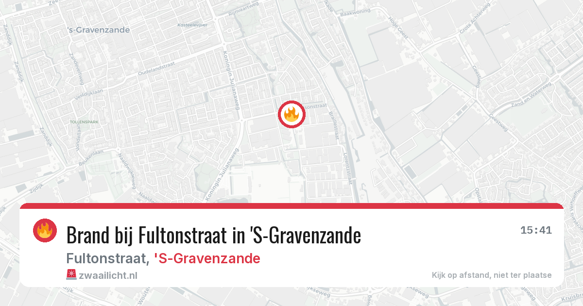 Brand bij Fultonstraat in 'S-Gravenzande — 5 aug 2026