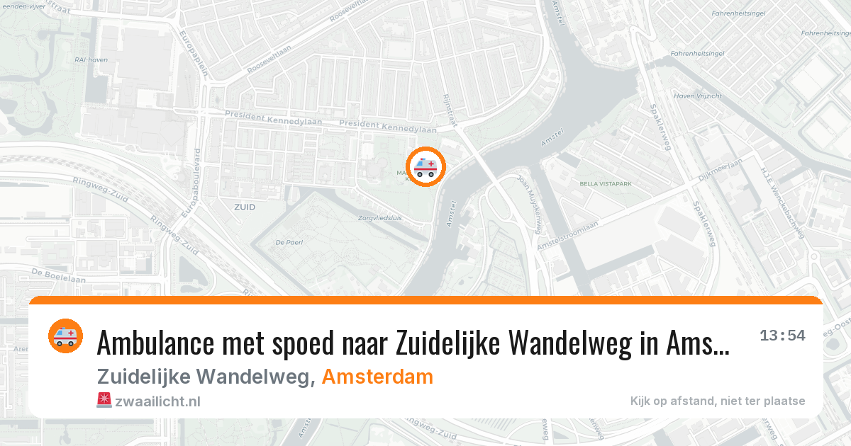 Ambulance met spoed naar Zuidelijke Wandelweg in Amsterdam — 5 mei 2026