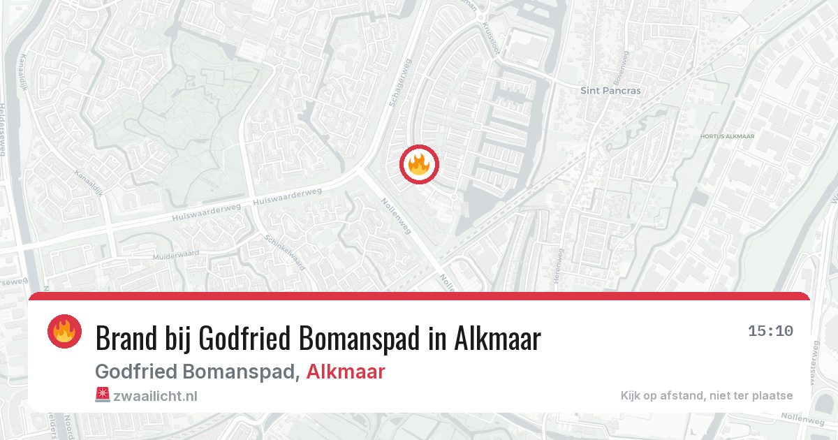 Brand bij Godfried Bomanspad in Alkmaar — 25 mei 2026