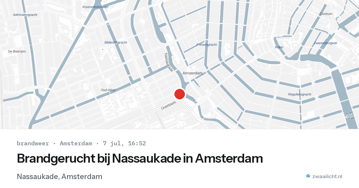 Brandgerucht bij Nassaukade in Amsterdam — 7 jul 2026