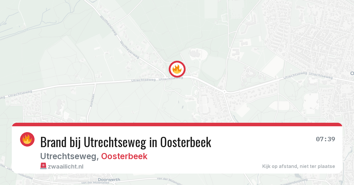 Brand bij Utrechtseweg in Oosterbeek — 28 jun 2026