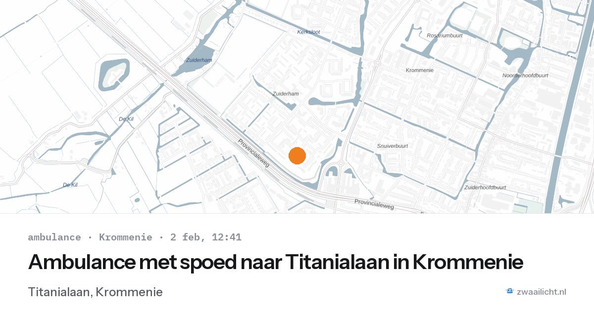 Ambulance met spoed naar Titanialaan in Krommenie — 2 feb 2026