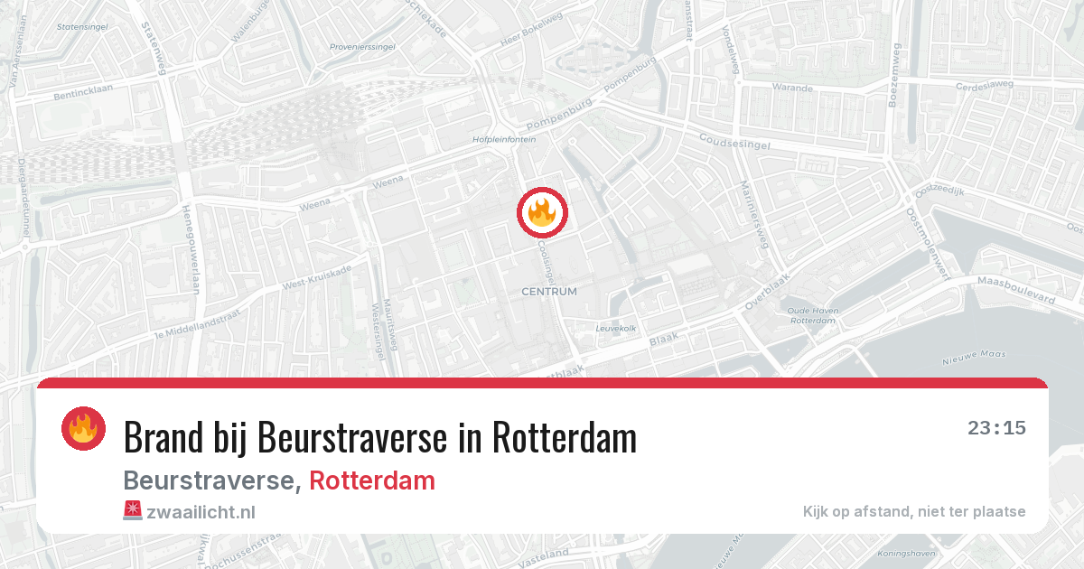 Brand bij Beurstraverse in Rotterdam — 28 mrt 2026