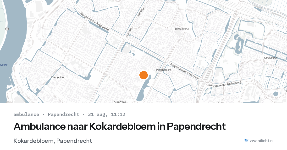Ambulance naar Kokardebloem in Papendrecht — 31 aug 2026