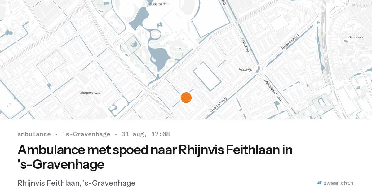 Ambulance met spoed naar Rhijnvis Feithlaan in 's-Gravenhage — 31 aug 2026