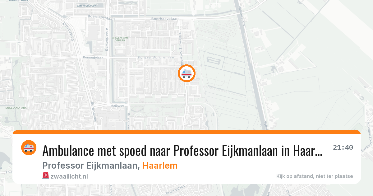 Ambulance met spoed naar Professor Eijkmanlaan in Haarlem — 3 jun 2026