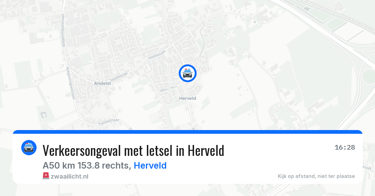 Verkeersongeval met letsel in Herveld — 15 jun 2026
