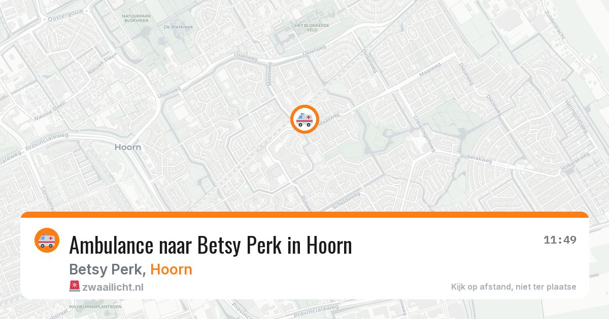 Ambulance naar Betsy Perk in Hoorn — 25 mrt 2026
