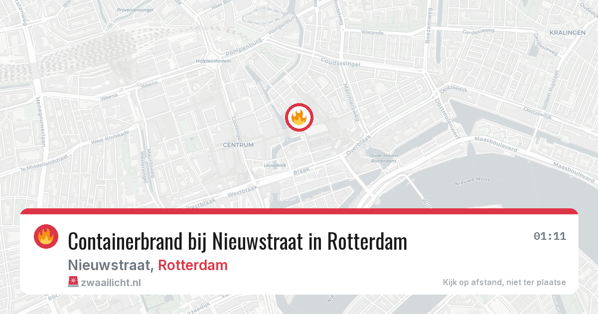 Containerbrand bij Nieuwstraat in Rotterdam — 1 jul 2026