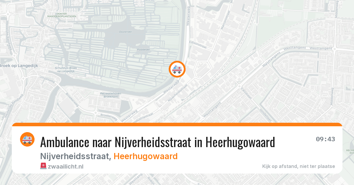 Ambulance naar Nijverheidsstraat in Heerhugowaard — 14 jul 2026