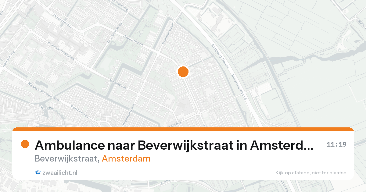 Ambulance naar Beverwijkstraat in Amsterdam — 17 aug 2026